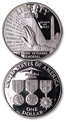1994-P Vietnam Veterans Memorial Silver Dollar- Littleton Coin Blog