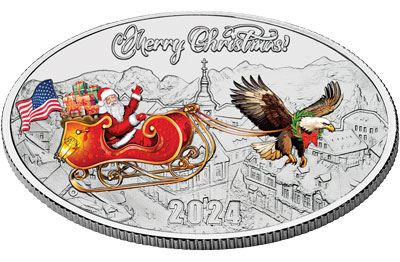 Eagle pulling sleigh coin - Littleton Coin Blog