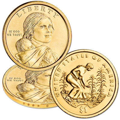 $25 Mint Wrapped Roll 2009-D Native American Golden Dollars 