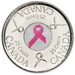 Canada pink ribbon 25 cents - Littleton Coin Blog