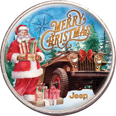 Colorized Jeep® Brand Christmas Santa Eisenhower Dollar - Littleton Coin Blog