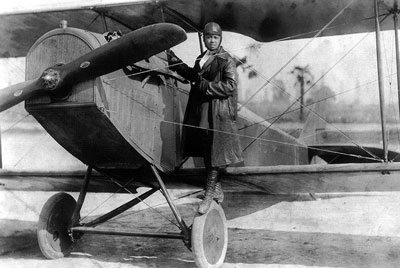 Bessie Coleman with plane - Littleton Coin Blog