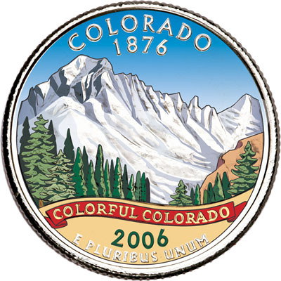 Colorized Colorado State Quarter - Littleton Coin Blog