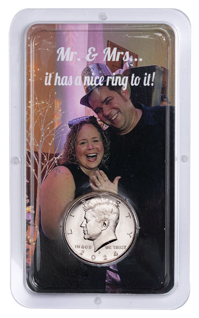 Kierstin's Engagement Kennedy Half Dollar Custom Showpak - Littleton Coin Blog