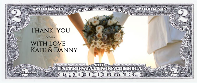 Wedding favors - $2 personalized note - Littleton  Coin Blog
