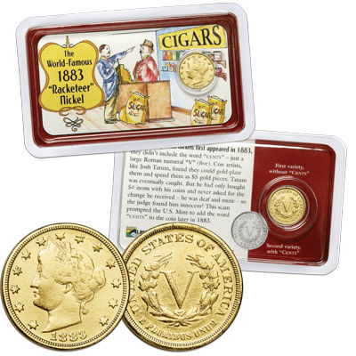 1883 "No Cents" Gold-Plated Liberty Head Nickel in Showpak - Littleton Coin Blog