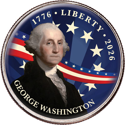 George Washington Founding Fathers Colorized Kennedy Half Dollar - Littleton Coin Blog