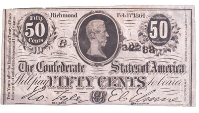 1863 50¢ Confederate Note - Littleton Coin Blog