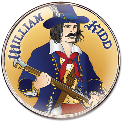 William Kidd colorized on Kennedy half dollar - Littleton Coin Blog