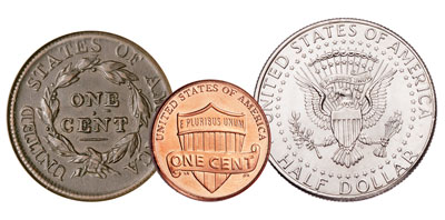 Large Cent, Small Cent and Kennedy Half Dollar - Littleton Coin Blog