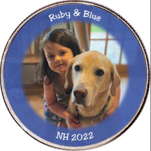 Ruby and Blue  on a Kennedy half dollar - Littleton Coin Blog