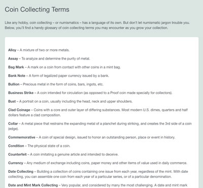 Coin Glossary - Littleton Coin Blog