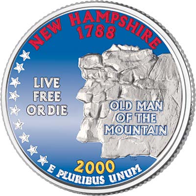 Colorized New Hampshire Statehood Quarter - Littleton Coin Blog