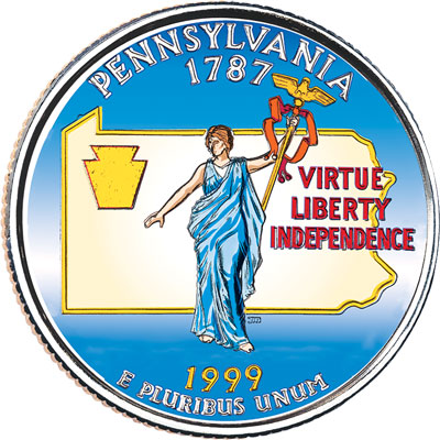 1999 Colorized Pennsylvania Statehood Quarter - Littleton Coin Blog
