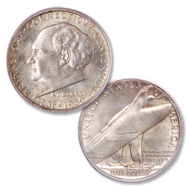 Bridgeport Centennial silver half dollar