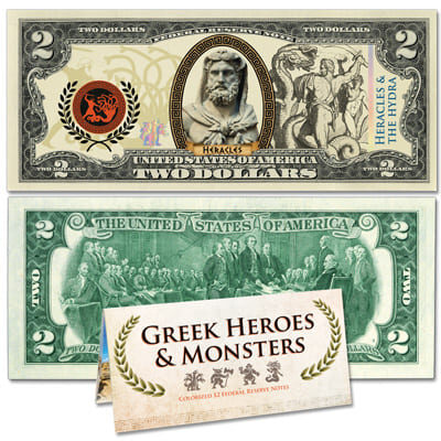 Discover the intrigue and bravery of Ancient Greece With this Exclusively Colorized $2 Note Series from Littleton! – Littleton Coin Company Blog